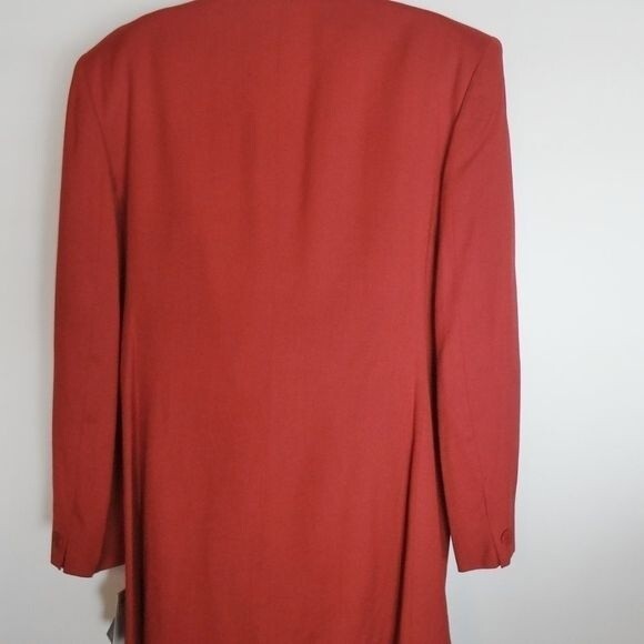 Jones New York Women's Red Button Front Jacket Top Size 16 Classic Blazer - Picture 3 of 6